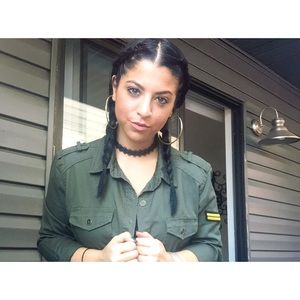 Army coated long sleeve button up